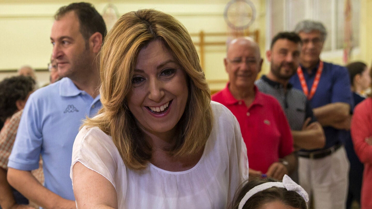 Susana D&iacute;az en el momento de su votaci&oacute;n