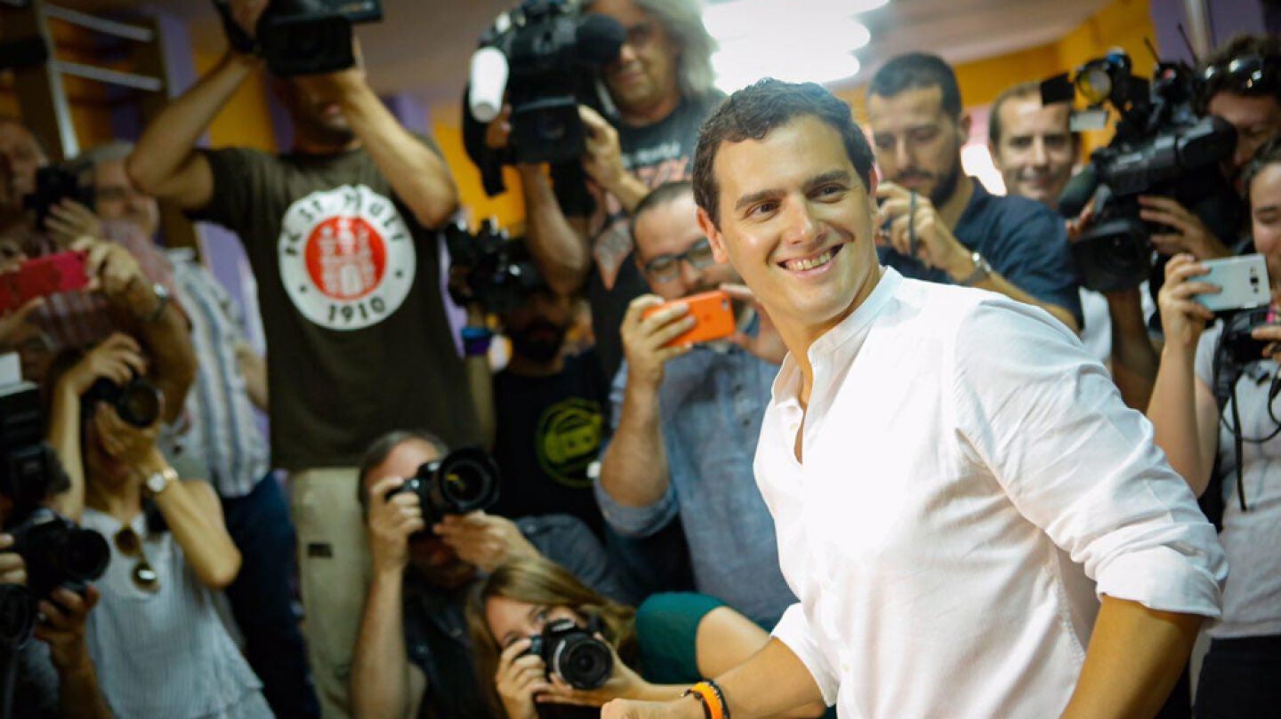 Albert Rivera antes de votar
