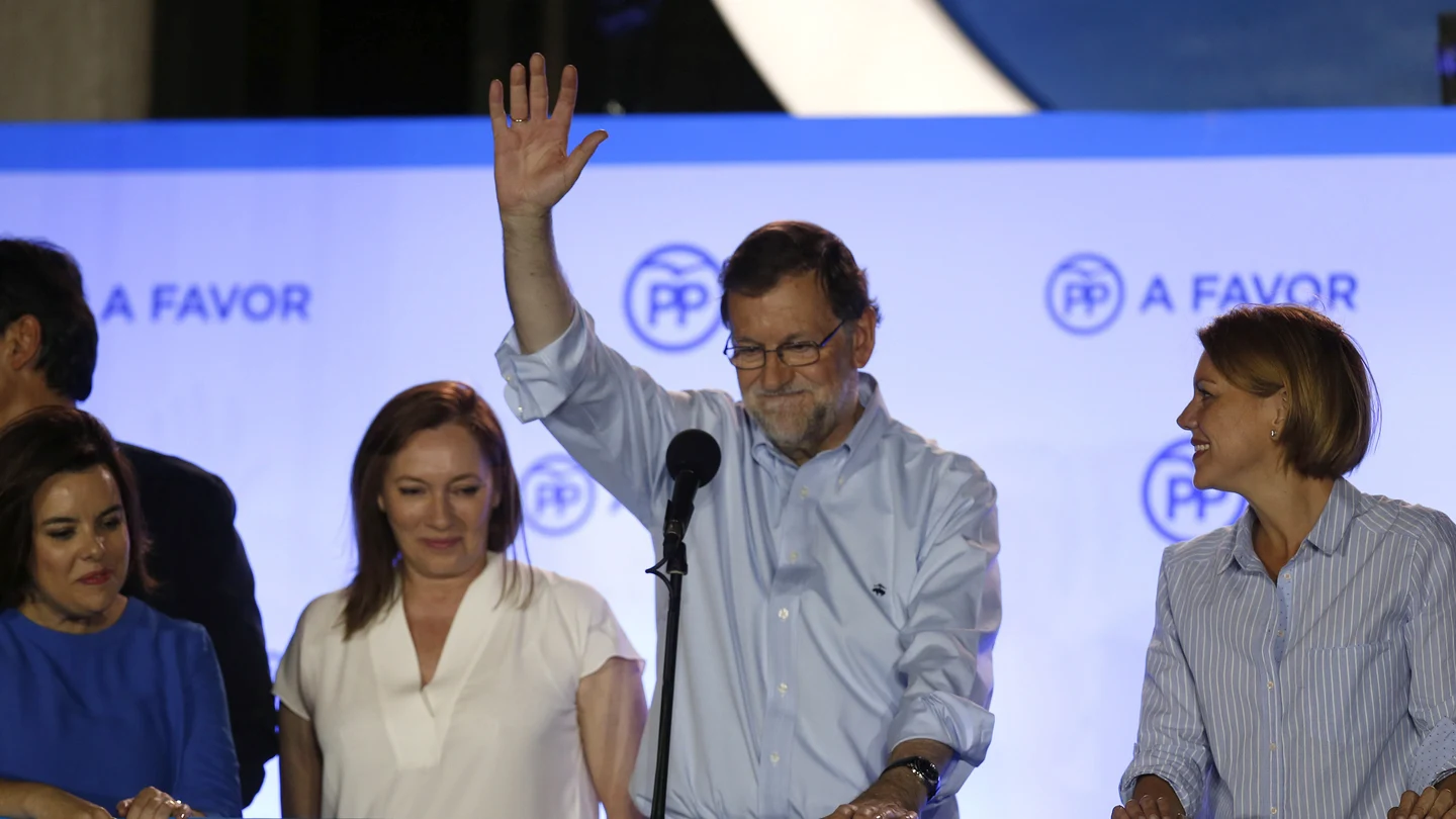 Mariano Rajoy celebra el triunfo en la sede del PP Mariano Rajoy celebra el triunfo en la sede del PP