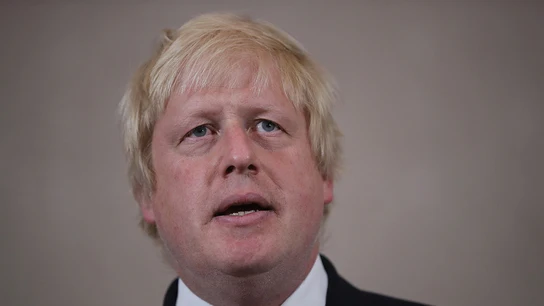 Boris Johnson en rueda de prensa Boris Johnson en rueda de prensa
