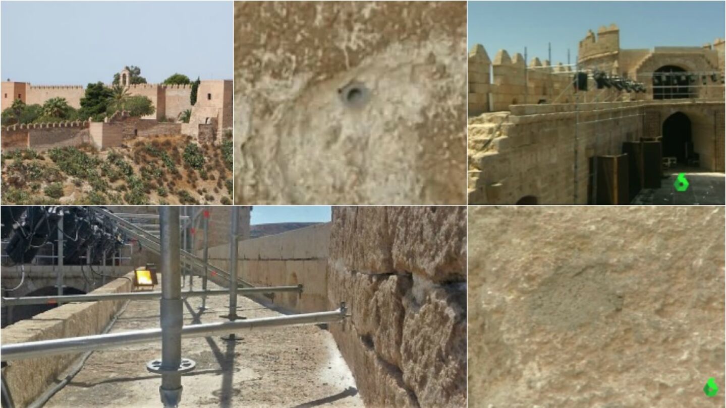 Agujeros en La Alcazaba de Almer&iacute;a