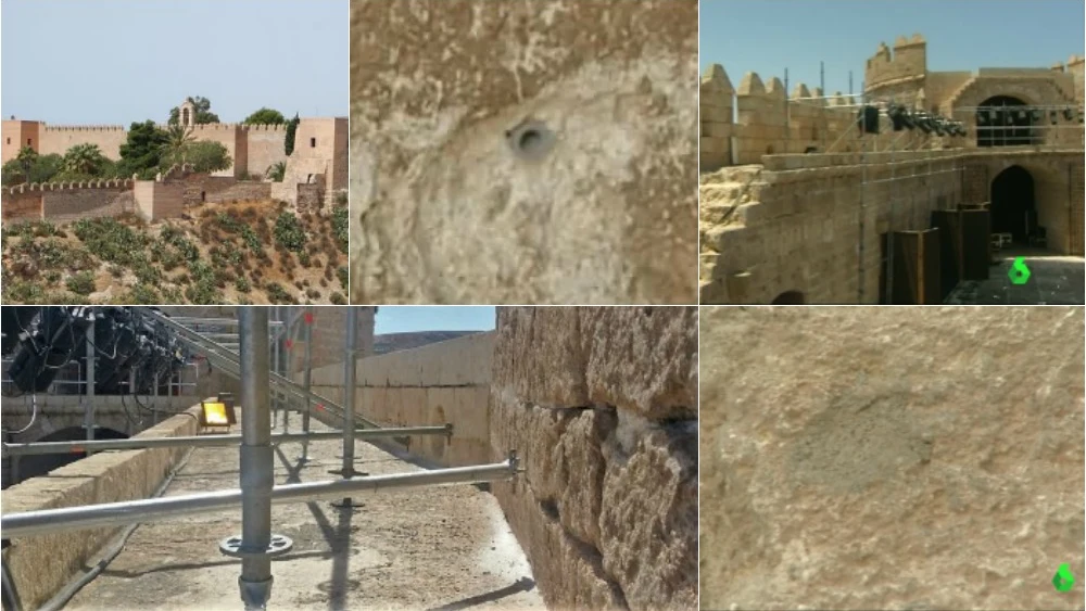 Agujeros en La Alcazaba de Almería Agujeros en La Alcazaba de Almería