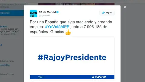 El tuit del PP de Madrid que ha revolucionado las redes sociales El tuit del PP de Madrid que ha revolucionado las redes sociales