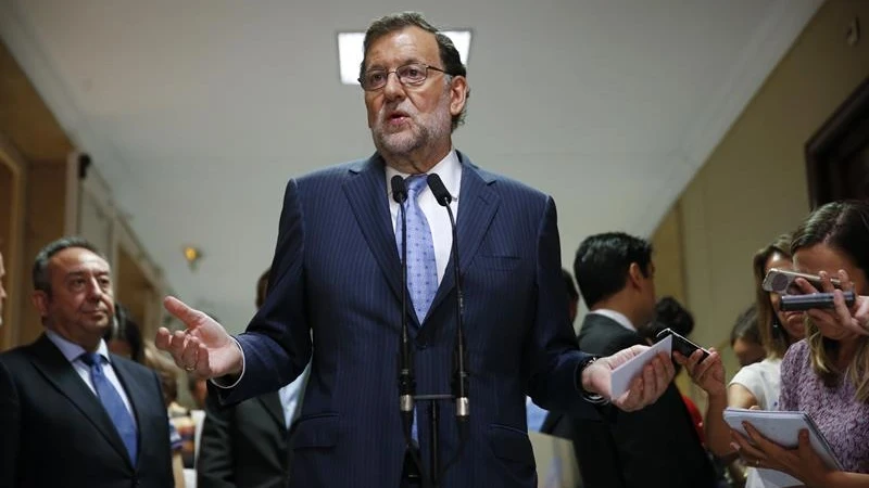 Mariano Rajoy, en declaraciones a los periodistas en el Congreso