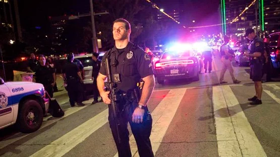 Un policía, durante las protestas en Dallas