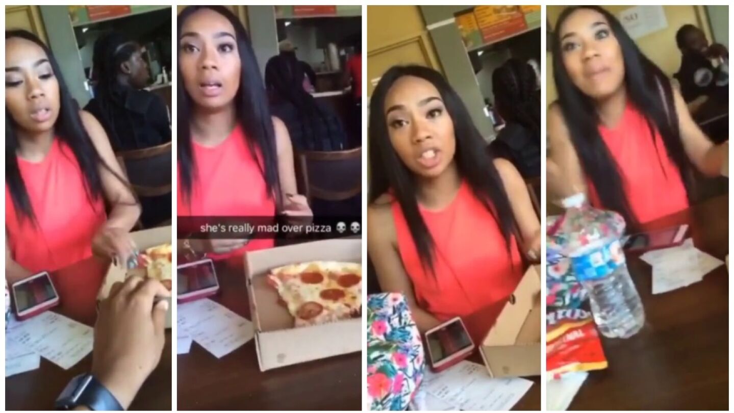 La joven que abronca a su novio por robarle un trozo de pizza se hace viral