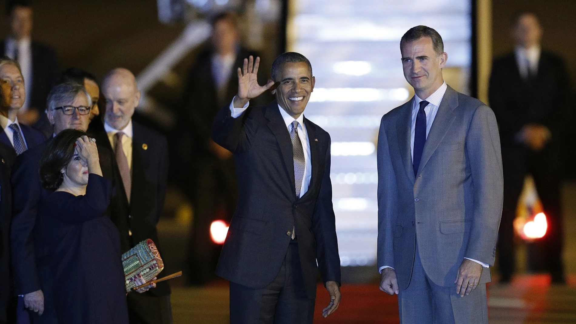 Obama llega a Torrejón de Ardoz en su primer viaje oficial a España