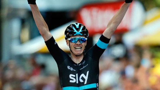 Froome celebra su victoria Froome celebra su victoria