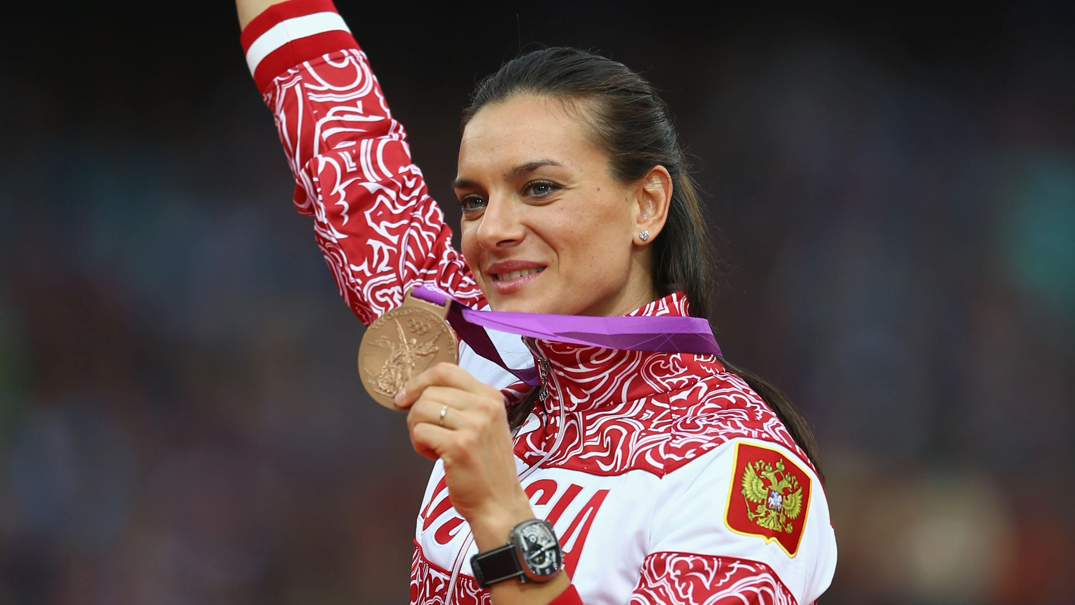 Yelena Isinbáyeva durante los JJOO de Londres 2012