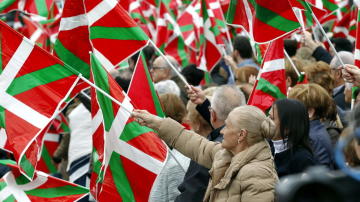 Manifestantes a favor de la independencia en el País Vasco