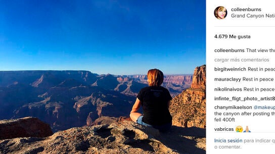Colleen Burns public&oacute; una imagen en Instagram antes de caer por el Gran Ca&ntilde;&oacute;n