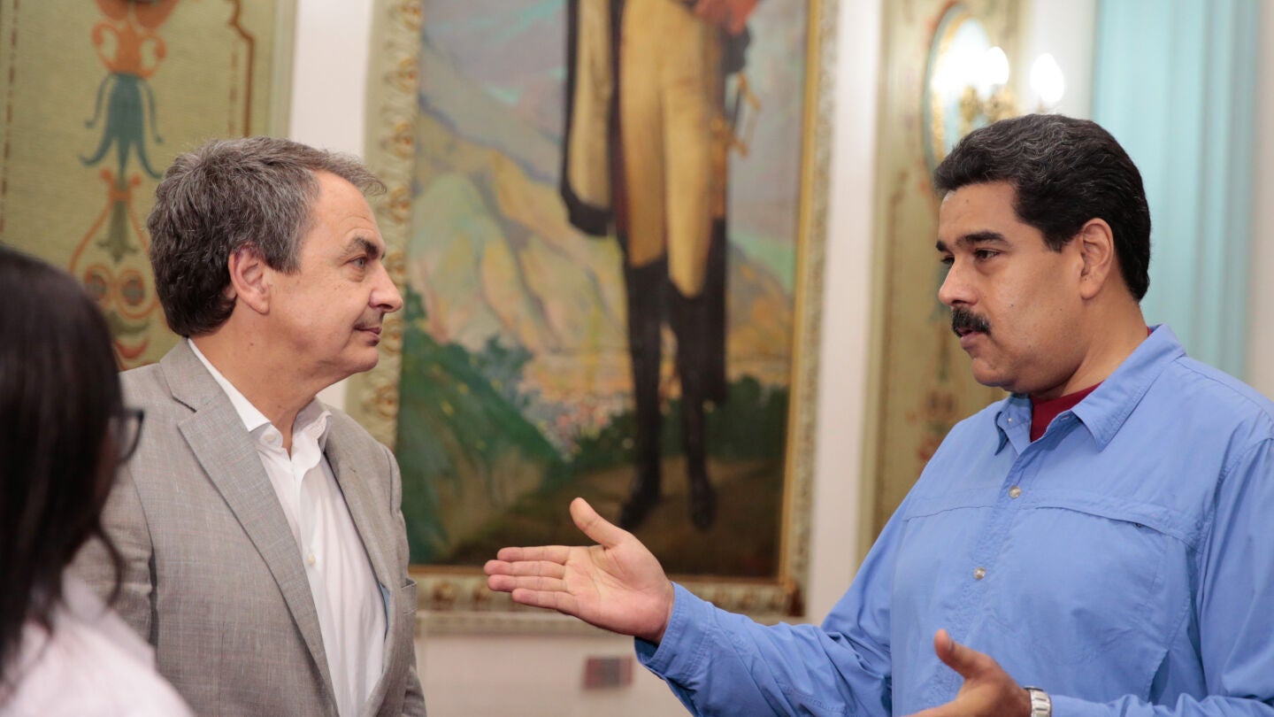 Zapatero en su reuni&oacute;n con Nicol&aacute;s Maduro