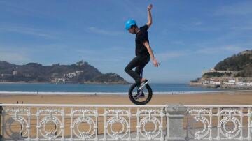 Campeonato del mundo de monociclo en San Sebastián. 
