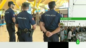 Presencia policial en los principales aeropuertos y estaciones de España