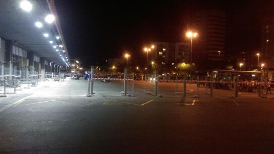 Imagen de la estaci&oacute;n de Sants tras ser desalojada