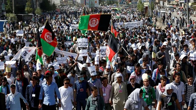 La manifestación ha sido cerca de la universidad de Kabul La manifestación ha sido cerca de la universidad de Kabul