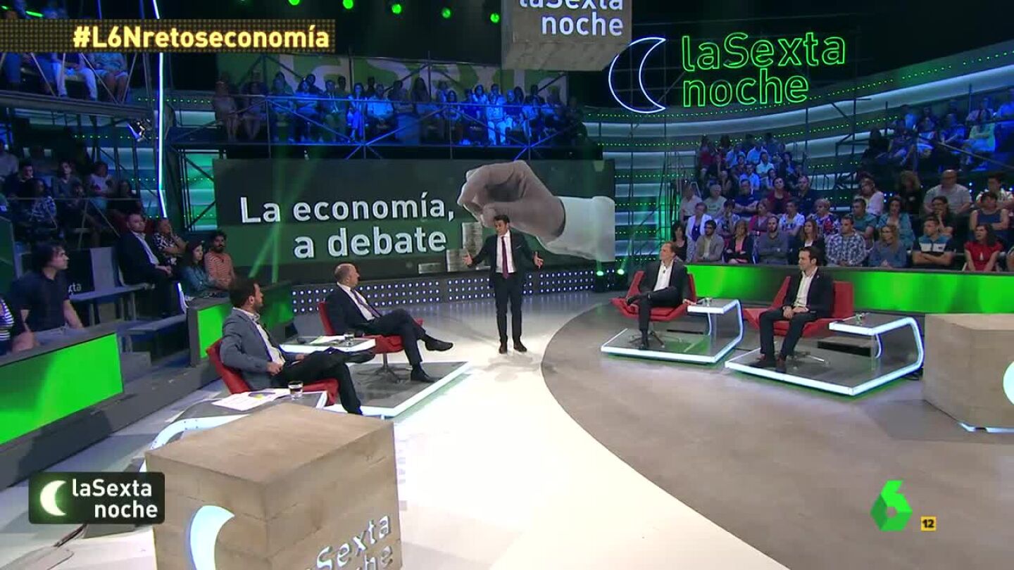 Gonzalo Bernardos, Juan Ram&oacute;n rallo, Daniel Lacalle y Eduardo Garz&oacute;n, en laSexta Noche