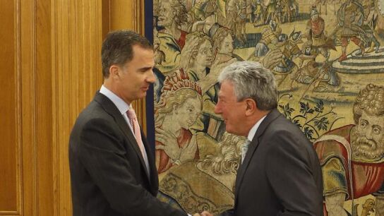El Rey Felipe VI junto a Pedro Quevedo.