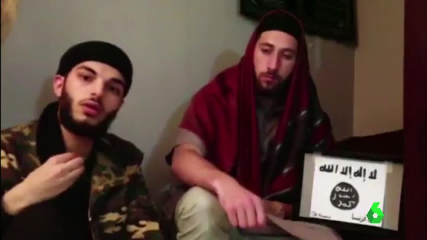 Los atacantes de Normand&iacute;a, en un v&iacute;deo publicado por Daesh