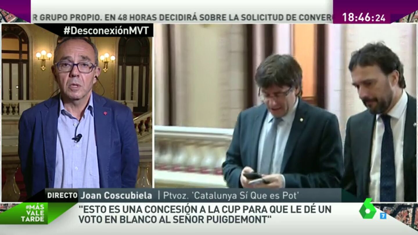 Frame 247.175633 de: Coscubiela, sobre el proceso de desconexi&oacute;n: "Van de farol, ya lo han aprobado dos veces y no lo aplicaron"