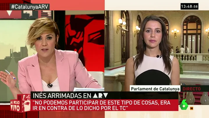 Frame 42.725889 de: Inés Arrimadas, sobre la marcha de C's del Parlament: "No podemos participar en este tipo de cosas, es ir contra el TC" Frame 42.725889 de: Inés Arrimadas, sobre la marcha de C's del Parlament: "No podemos participar en este tipo de cosas, es ir contra el TC"