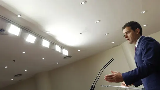Albert Rivera, en rueda de prensa. Albert Rivera, en rueda de prensa.