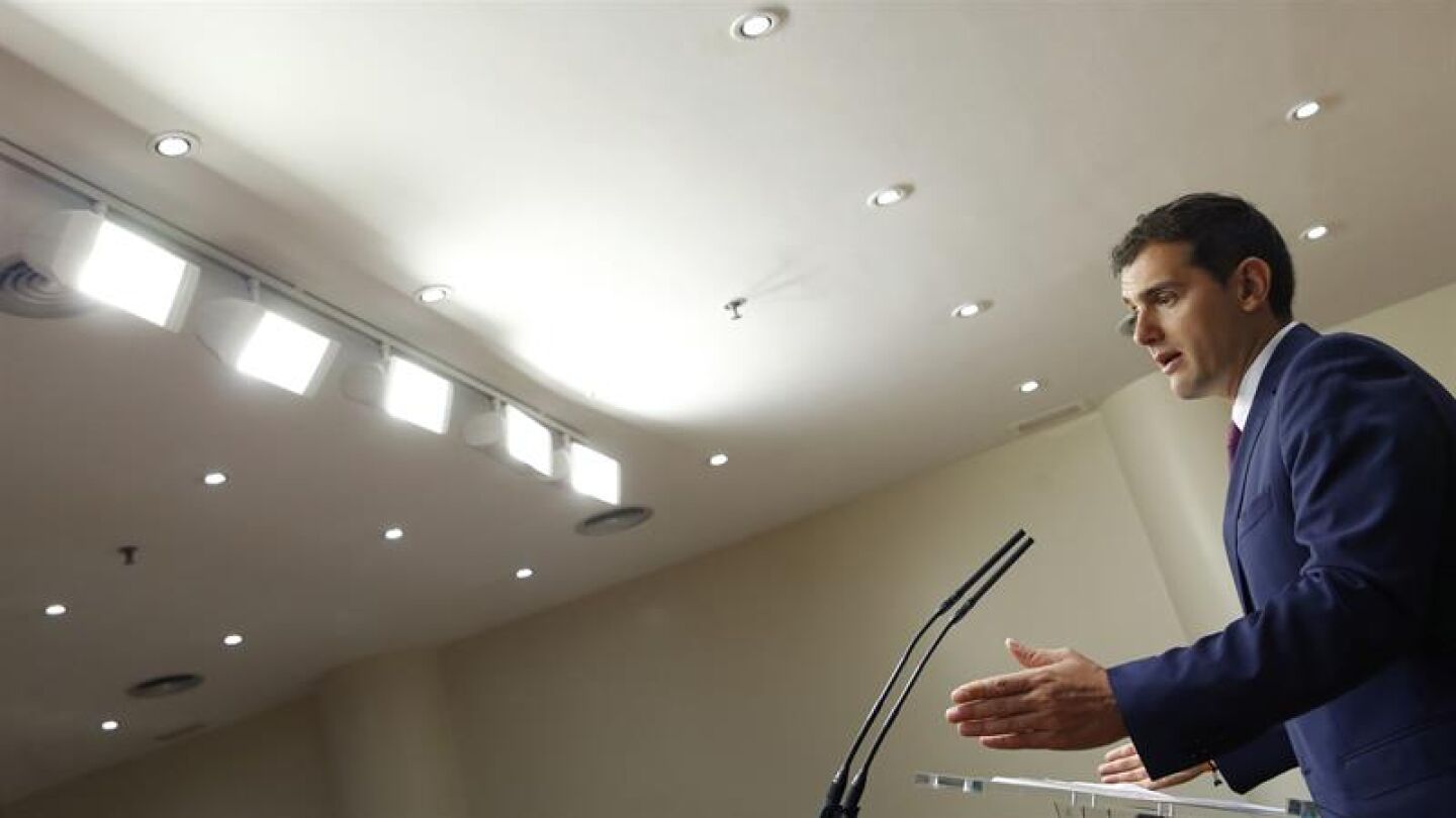 Albert Rivera, en rueda de prensa.