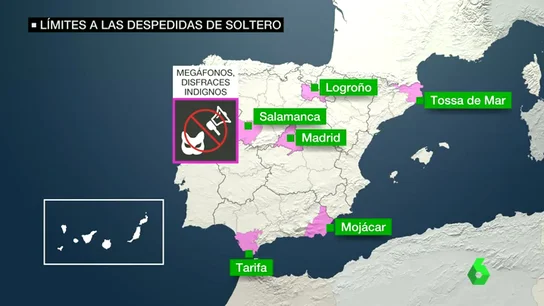 Frame 69.000119 de: El veto a las despedidas de soltero se extiende por España: el mapa de los municipios que las prohíben Frame 69.000119 de: El veto a las despedidas de soltero se extiende por España: el mapa de los municipios que las prohíben