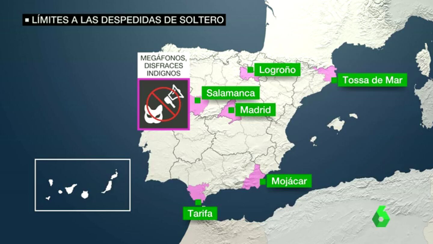 Frame 69.000119 de: El veto a las despedidas de soltero se extiende por Espa&ntilde;a: el mapa de los municipios que las proh&iacute;ben
