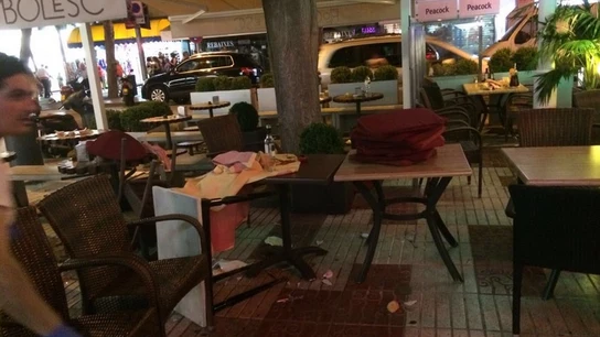 Una terraza tras la falsa alarma en Platja d'Aro Una terraza tras la falsa alarma en Platja d'Aro