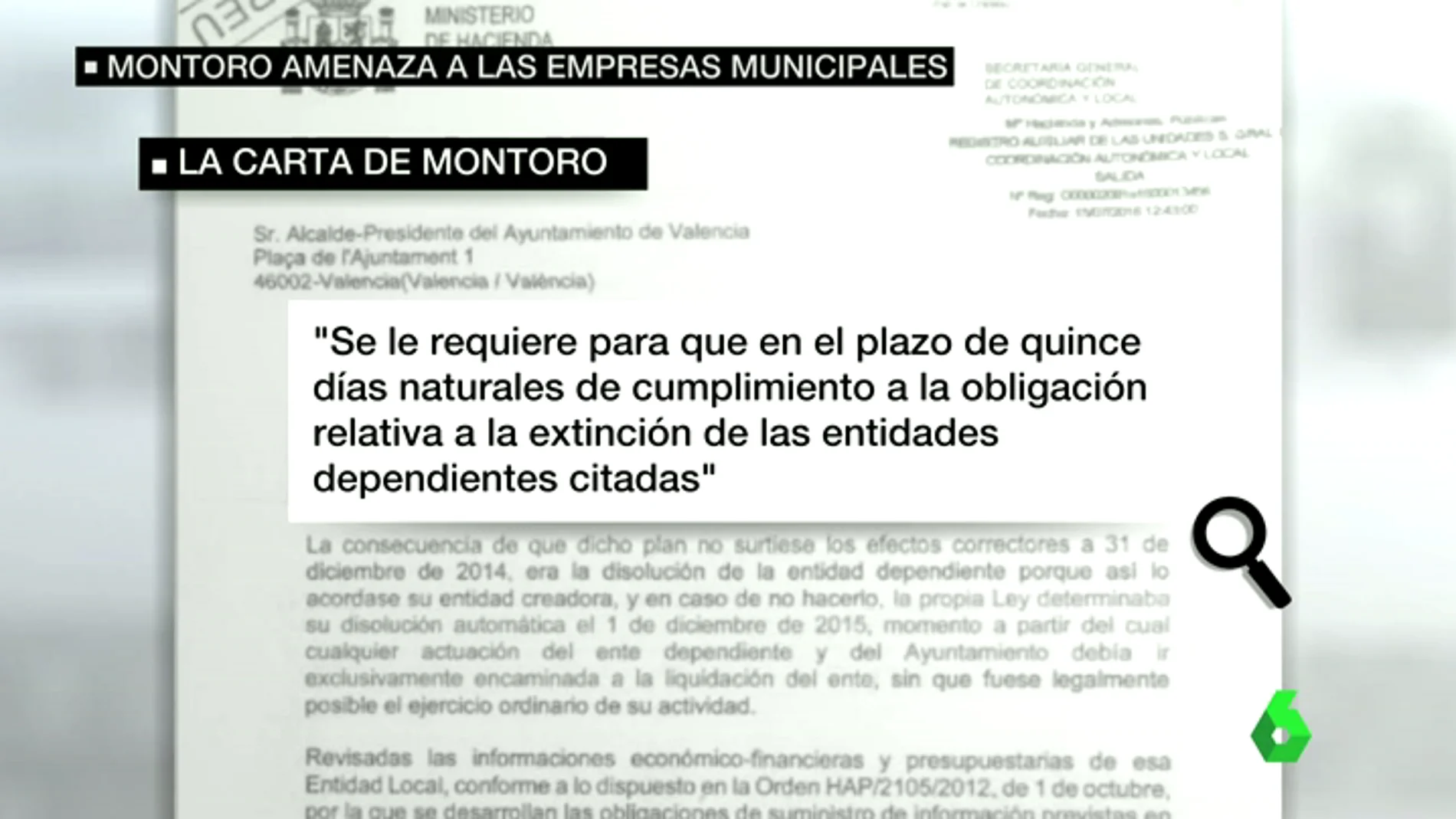 Carta del Ministerio de Hacienda a los ayuntamientos de toda España