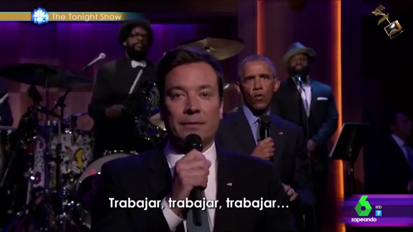 Frame 86.312895 de: La actuación de Barack Obama en 'The Tonight Show' se convierte en el último finalista a los premios Jimmy Fallon Frame 86.312895 de: La actuación de Barack Obama en 'The Tonight Show' se convierte en el último finalista a los premios Jimmy Fallon