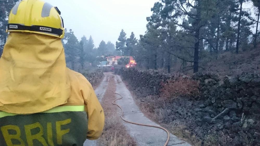 Brigadas forestales del incendio de La Palma