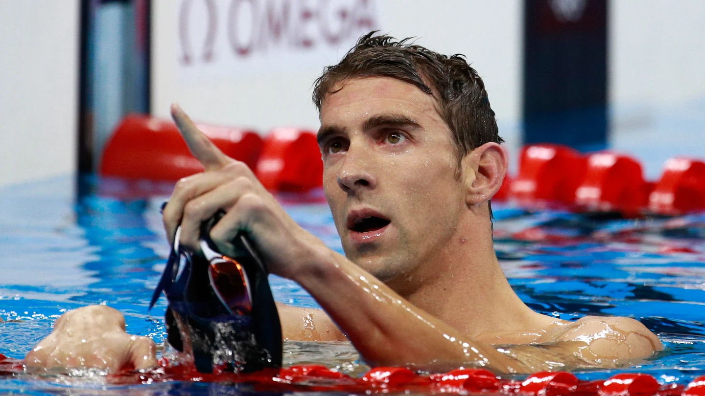Michael Phelps celebra su oro en Río 2016 Michael Phelps celebra su oro en Río 2016