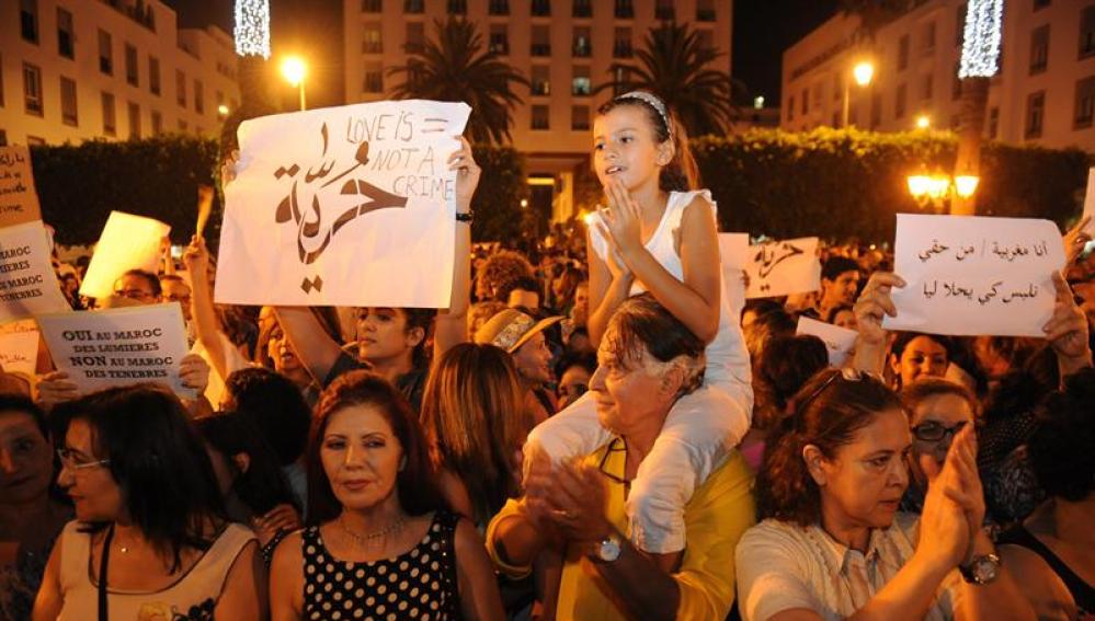 Ciudadanos marroquíes protestan contra la detención