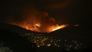 Panorámica de un incendio forestal