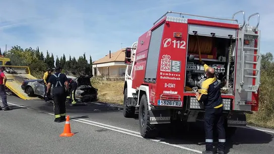 Fotografía facilitada por el Gobierno de Navarra del accidente Fotografía facilitada por el Gobierno de Navarra del accidente