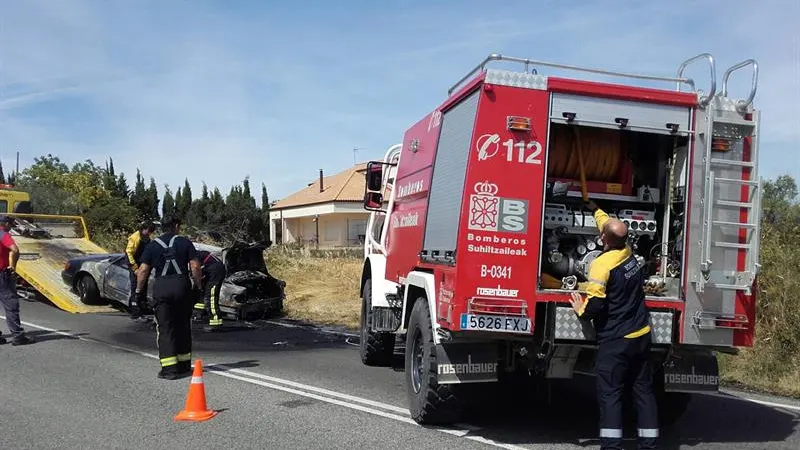 Fotografía facilitada por el Gobierno de Navarra del accidente Fotografía facilitada por el Gobierno de Navarra del accidente
