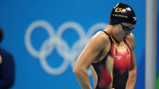 Mireia Belmonte, antes de competir en la final de 800 libre Mireia Belmonte, antes de competir en la final de 800 libre