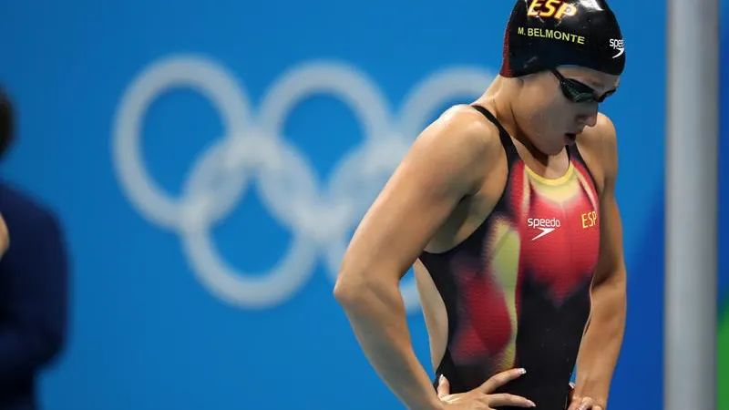 Mireia Belmonte, antes de competir en la final de 800 libre