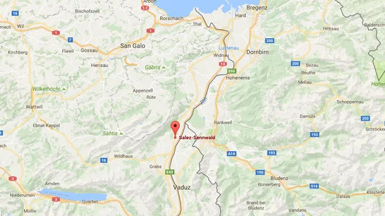 Estación de Salez-Sennwald, donde se ha detenido el tren Estación de Salez-Sennwald, donde se ha detenido el tren