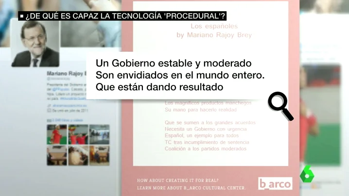 Frame 7.635862 de: Mariano Rajoy y Pedro Sánchez, poetas en Twitter gracias a la tecnología procedural Frame 7.635862 de: Mariano Rajoy y Pedro Sánchez, poetas en Twitter gracias a la tecnología procedural