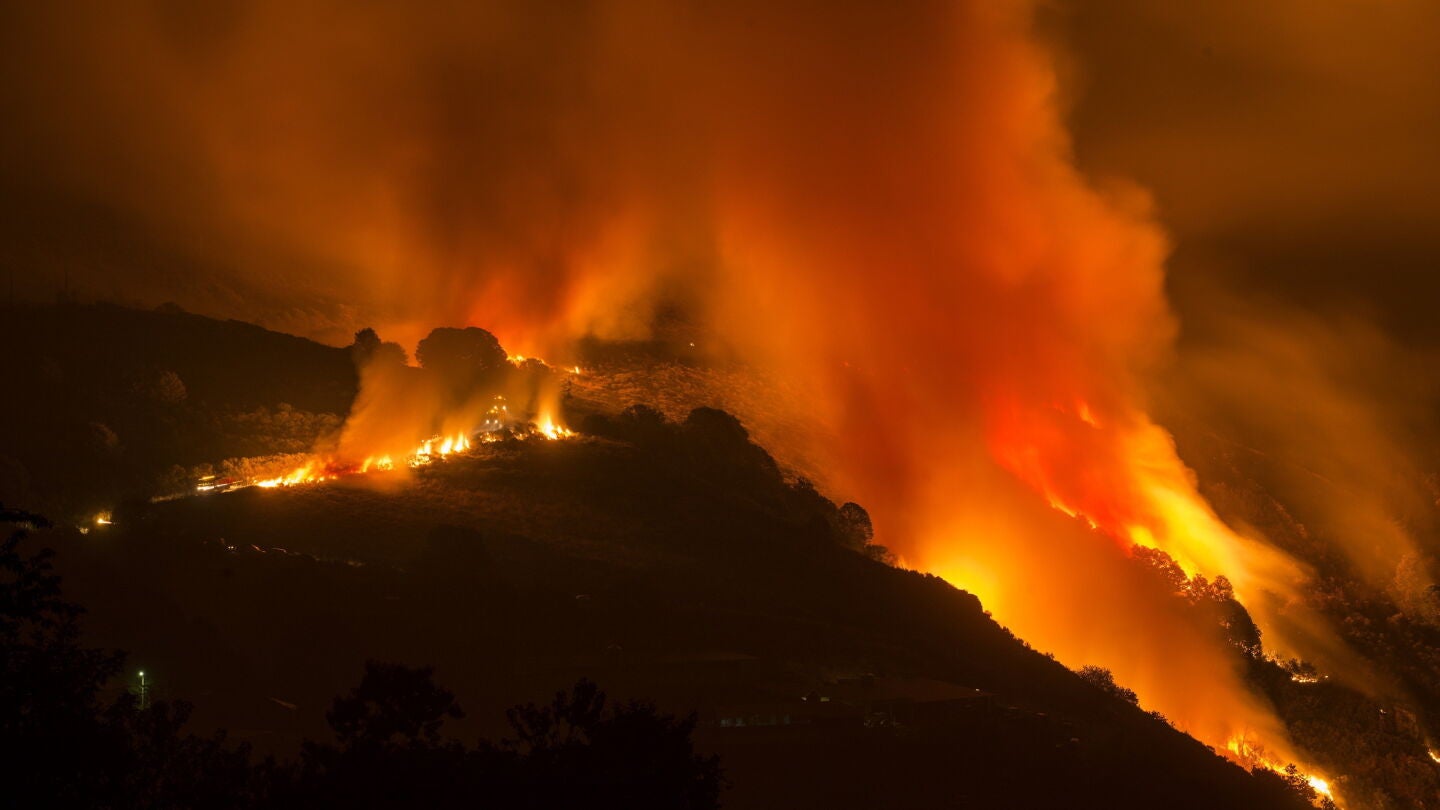 El incendio forestal declarado en el municipio orensano de A Pobra de Trives