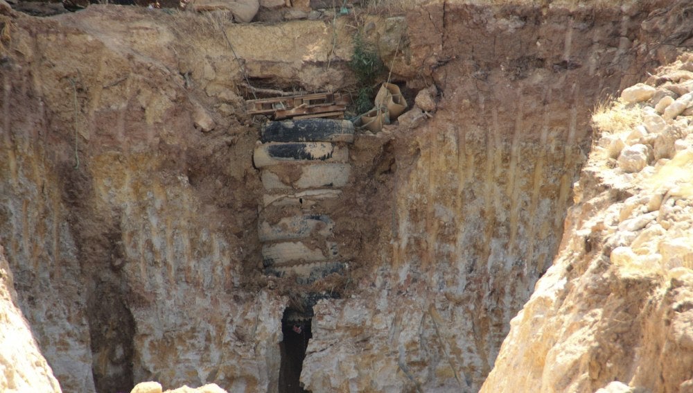 Zona en la que se han desarrollado las labores de rescate del hombre que buscaba un tesoro en Zamora