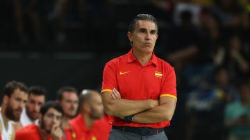 Scariolo, en un partido de la selección española en Río 2016
