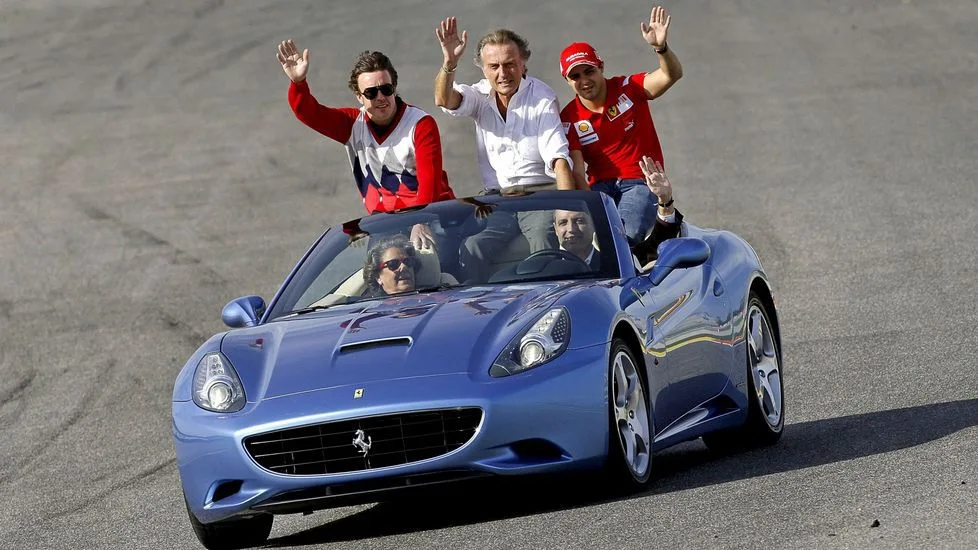 Rita Barberá y Francisco Camps, en el circuito de Fórmula 1 de Valencia