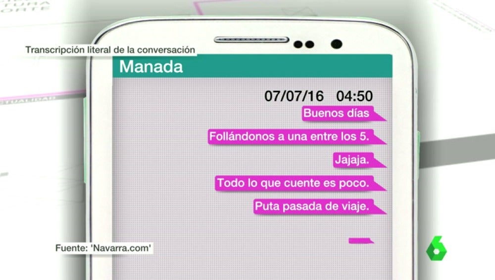 La conversación de 'La Manada' por violación en San Fermín