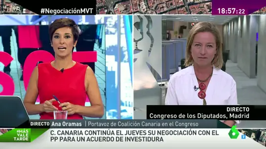Ana Oramas: "Si hay voluntad política del PP cerrarán un acuerdo con Ciudadanos y con Coalición Canaria" Ana Oramas: "Si hay voluntad política del PP cerrarán un acuerdo con Ciudadanos y con Coalición Canaria"
