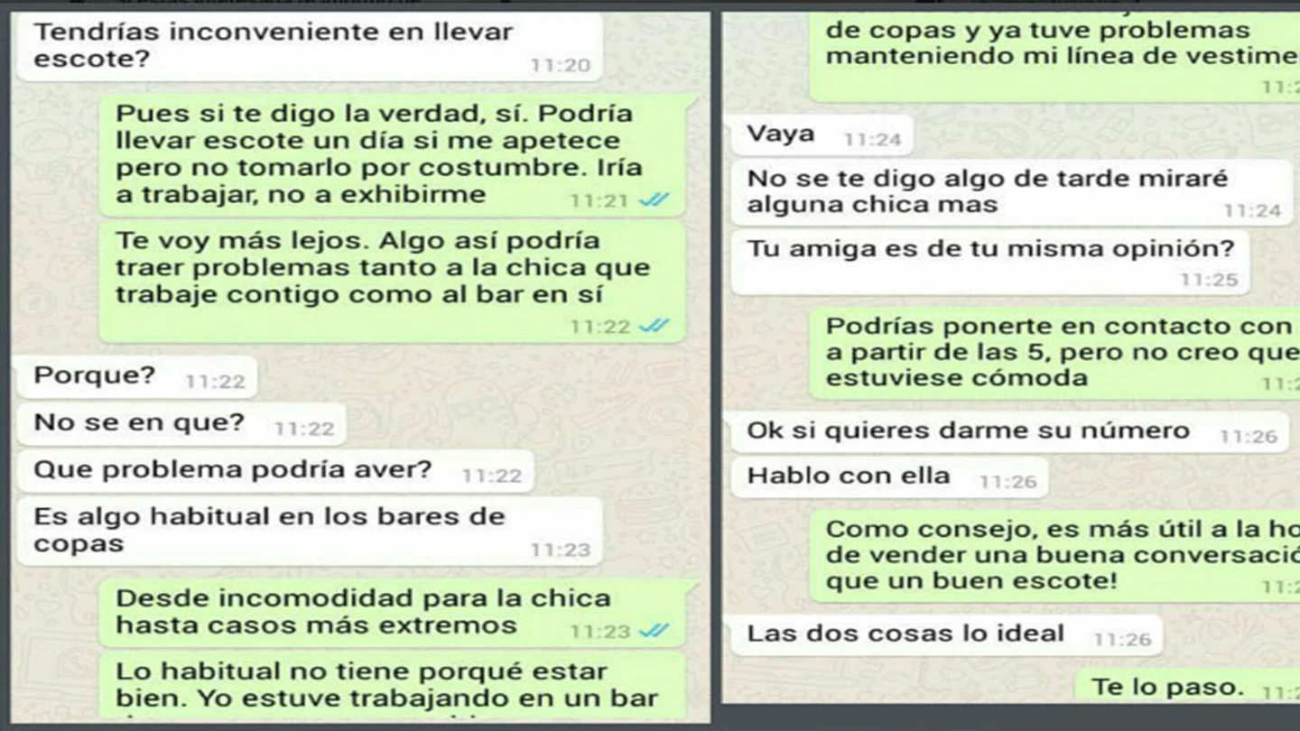 Imágenes de la conversación difundida. Imágenes de la conversación difundida.