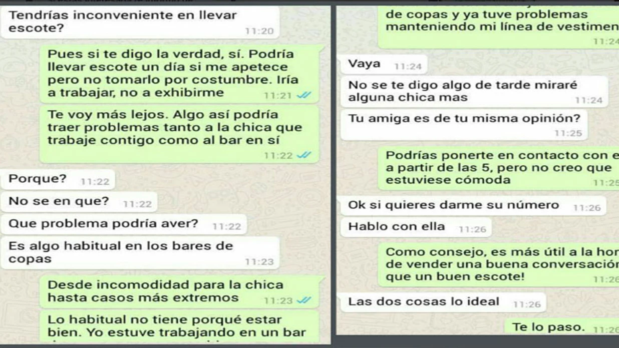 Imágenes de la conversación difundida.